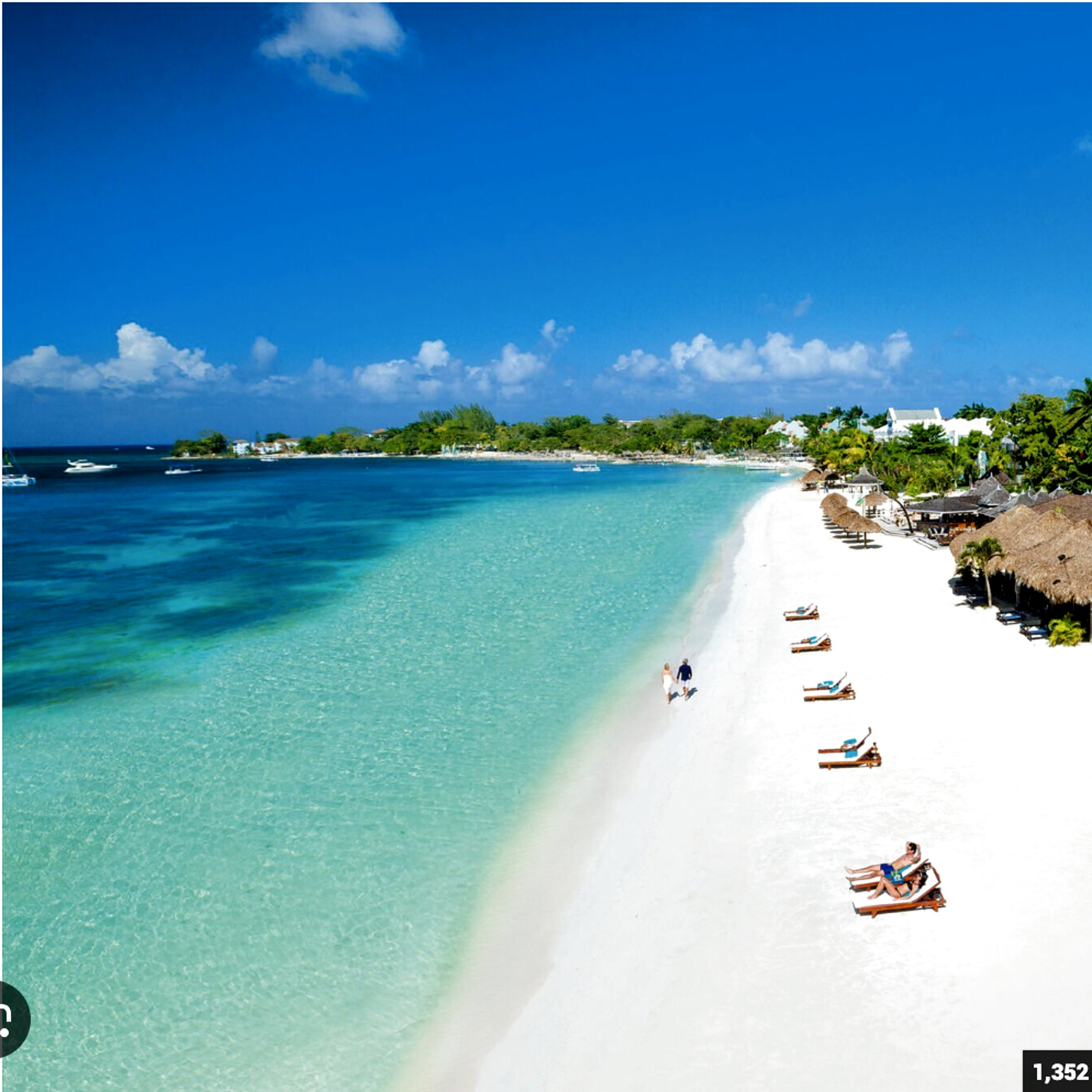 Seven Mile Beach in Negril, Jamaica at golden hour